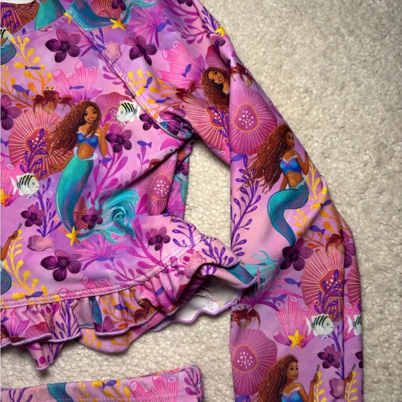 Posh Peanut x Disney’s “The Little Mermaid” Print Toddler Girls Swim Set - Pink - Picture 4 of 10